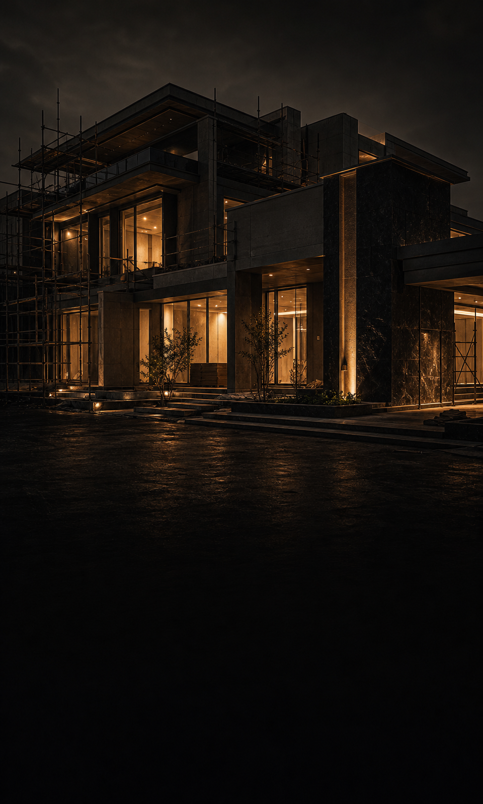 Contemporary residence under construction